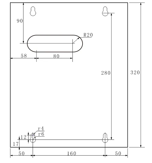 Dimensional diagram of temperature controller for IB-L201 dry-type transformer
