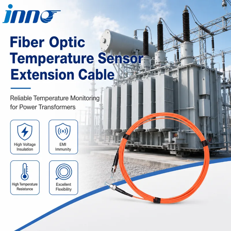 Extension cable for fluorescent fiber optic temperature sensor