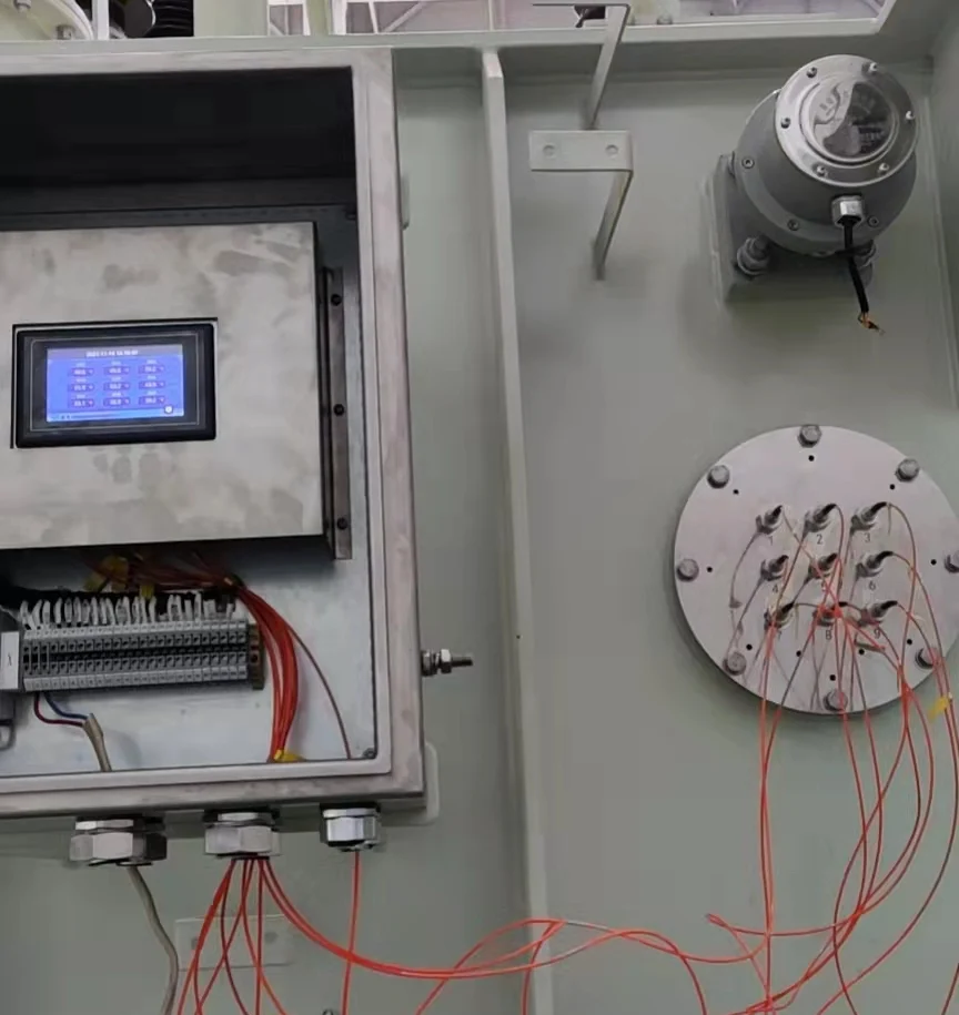 Transformer winding fiber optic temperature monitoring